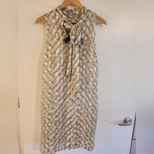 Banana Republic Tie Neck Dress animal print size small